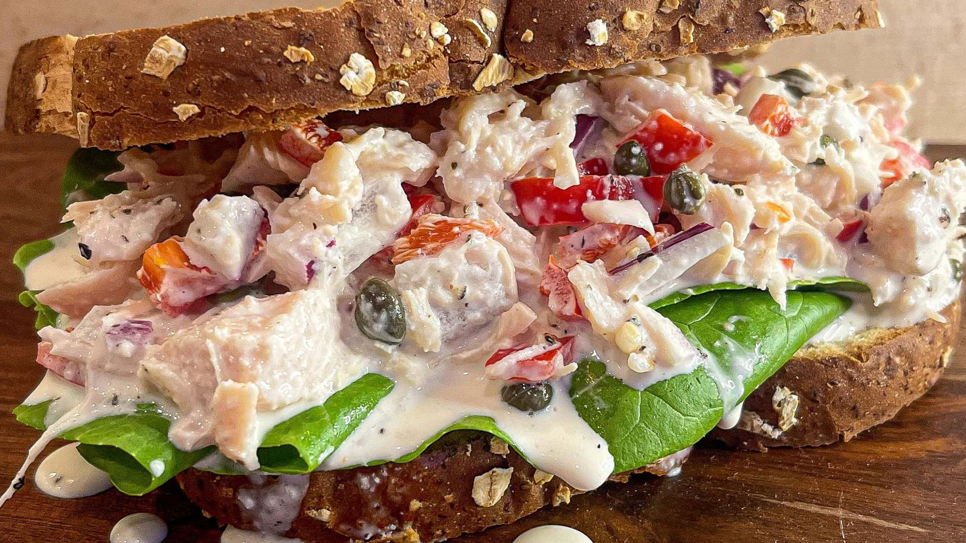 Deering Turkey Leftovers NWTF Wild Turkey Salad Sandwich Full Hero Wild Turkey Salad Sammy Justin Adams Scaled